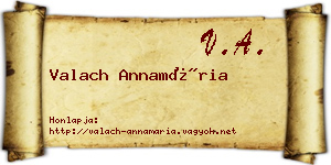 Valach Annamária névjegykártya
